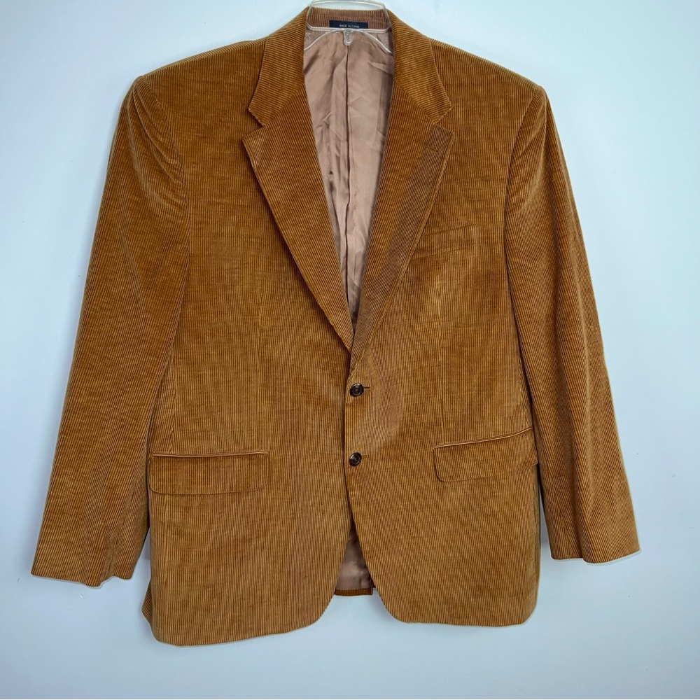 Ralph Lauren Camel Corduroy Blazer Sport Coat 44R Cotton & Cashmere